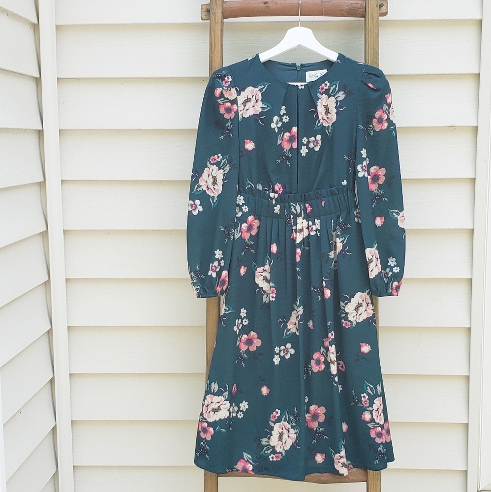 Eliza J Floral Print Long Sleeve Dress - Picture 2 of 8